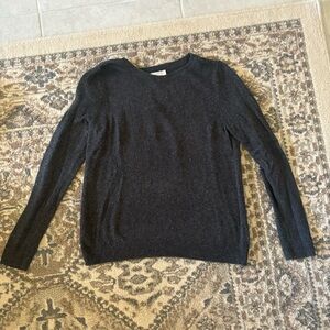 LOFT gray knit light weight crew neck sweater